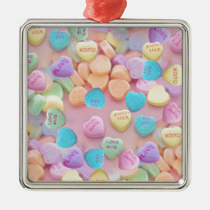 valentines candy hearts metal ornament