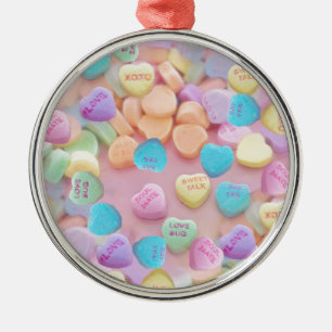 valentines candy hearts metal ornament