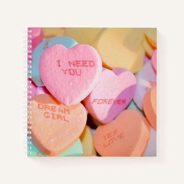 VALENTINE'S CANDY HEARTS  NOTEBOOK (Front)
