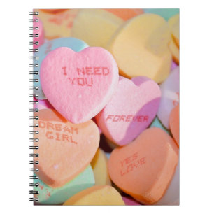 VALENTINE'S CANDY HEARTS  NOTEBOOK