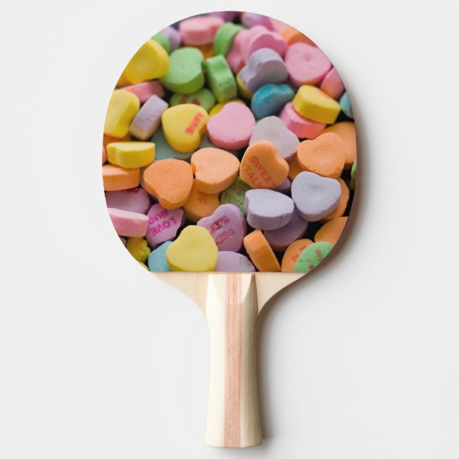VALENTINE'S CANDY HEARTS  PING PONG PADDLE (Front)
