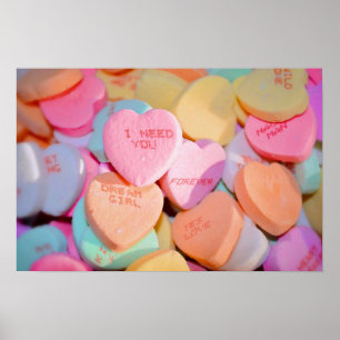VALENTINE'S CANDY HEARTS POSTER