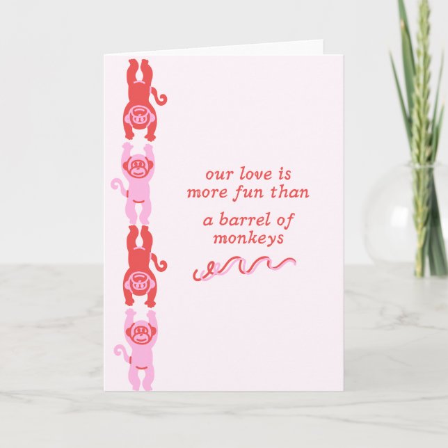 Valentine's Card Barrel of Monkeys (Front)