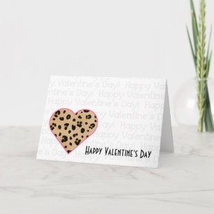 Valentine's Card - Leopard Print Heart