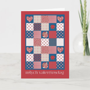 Valentine's Card Polish Greeting, Hearts, Roses