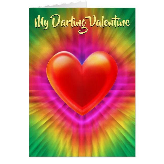 Valentine's card psychedelic love heart design. (Front)