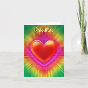 Valentine's card psychedelic love heart design.