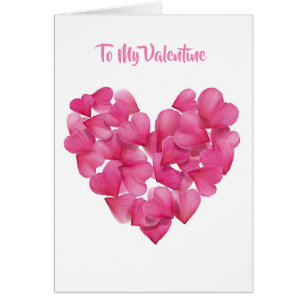Valentine's Card Rose petal hearts customised