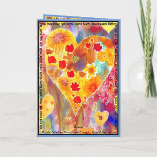 Valentine's Card with pinks, reds, yellows, blues