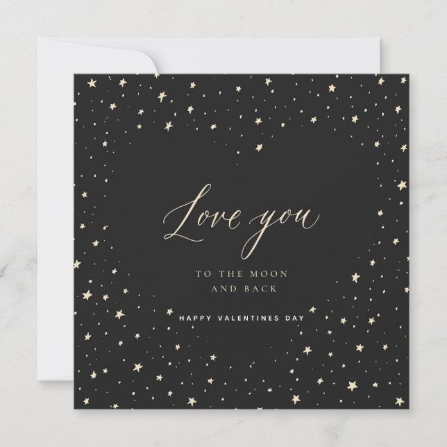 Valentines Carte de jour Je t'aime à la Lune et le (Devant)