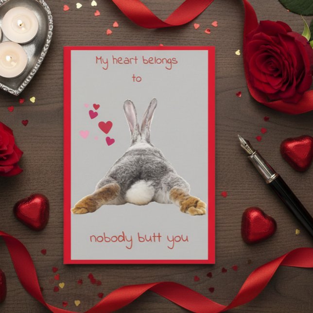 Valentines Carte Jour Cute Bunny Butt (Créateur téléchargé)