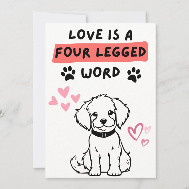 Valentines Cartes De Jour De Chien Pour Elle (Devant)