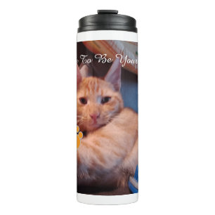 Valentine's Cat Pawprint Humor Cat Photo Thermal Tumbler