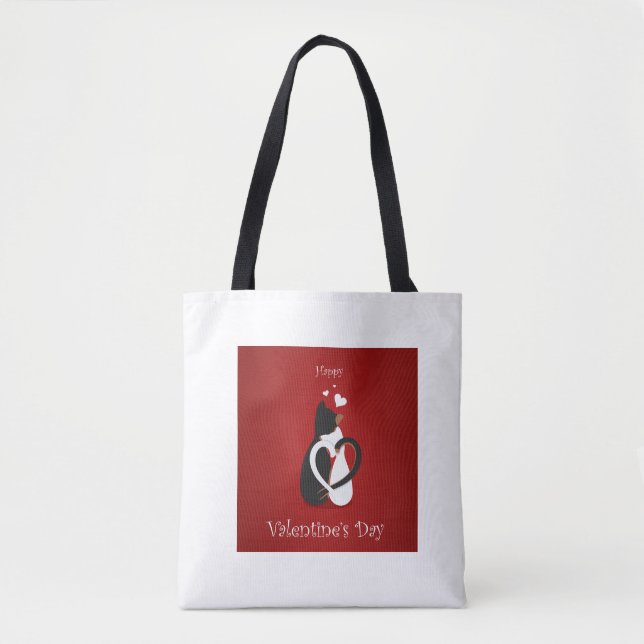 Valentine's Cats Lovers Tote Bag (Front)