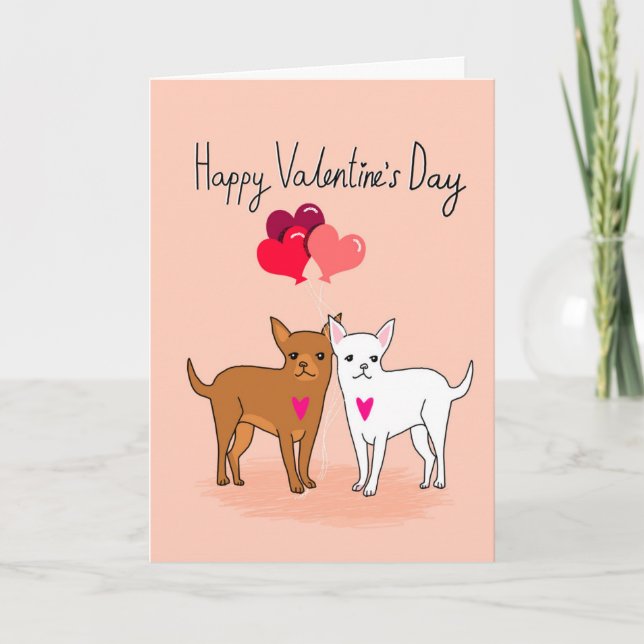 Valentines Chihuahua Card - cute dogs (Front)