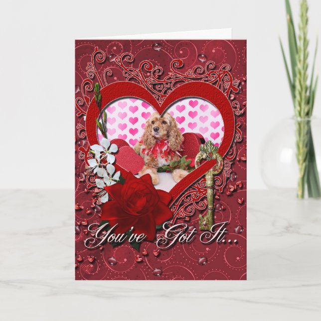Valentines - Cocker Spaniel - Bella Holiday Card (Front)