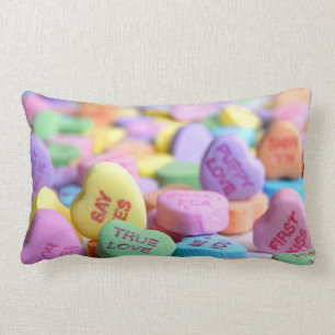 Valentine's Conversation Heart Candies Photo Lumbar Pillow