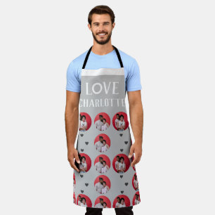 Valentines Couple Heart Custom Personalized Photo Apron