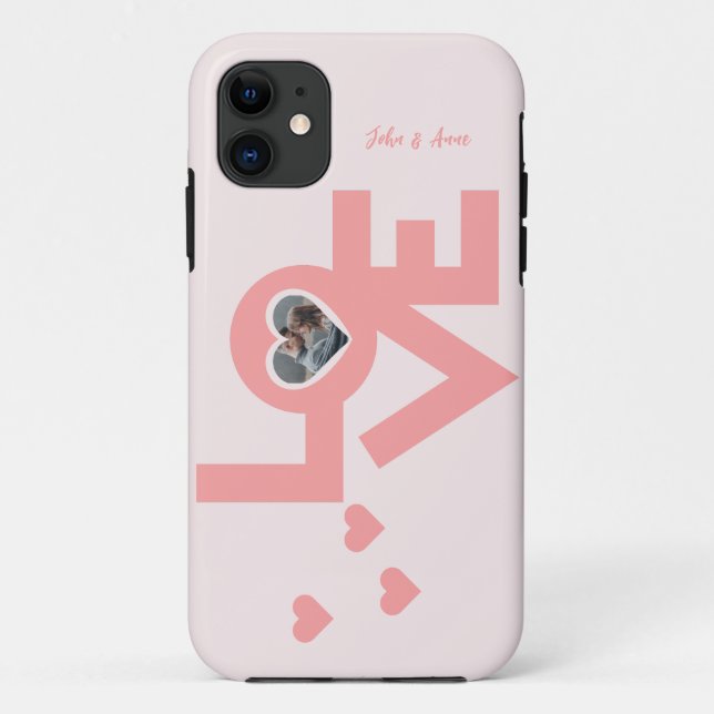 Valentines Couple Heart Custom Personalized Photo Case-Mate iPhone Case (Back)
