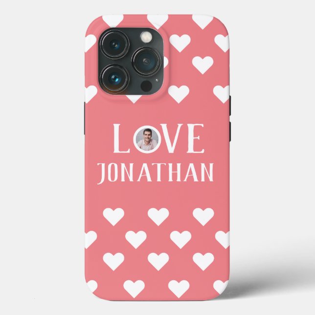 Valentines Couple Heart Custom Personalized Photo Case-Mate iPhone Case (Back)