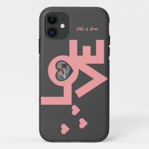 Valentines Couple Heart Custom Personalized Photo iPhone 11 Case