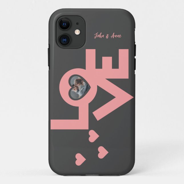 Valentines Couple Heart Custom Personalized Photo Case-Mate iPhone Case (Back)