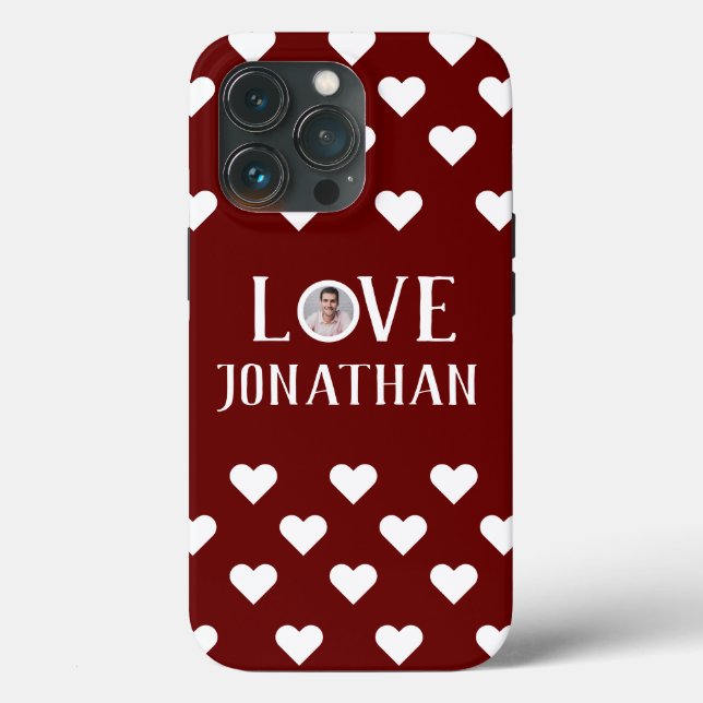 Valentines Couple Heart Custom Personalized Photo Case-Mate iPhone Case (Back)