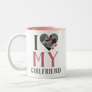 Valentines Couple Heart Custom Personalized Photo Two-Tone Coffee Mug