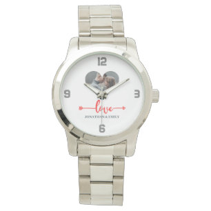Valentines Couple Heart Custom Personalized Photo Watch