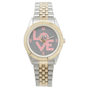 Valentines Couple Heart Custom Personalized Photo Watch