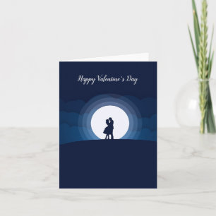 Valentine's Couple Moon Sky Card