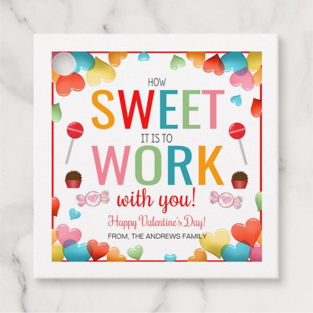 Valentines Coworker - Étiquettes Cadeau (Devant)