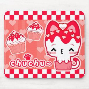 Valentine's Cupcake Kitty Mousepad
