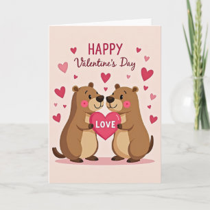 Valentines Cute Bear Couple Love Card