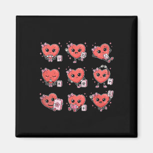 Valentines Cute Heart Mahjong Playing Chinese Tile Magnet