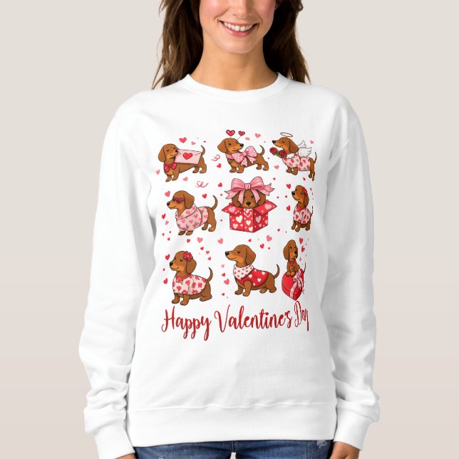 Valentines Dachshunds Sweatshirt (Front)
