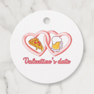Valentine's Date Pizza Beer Favour Tags