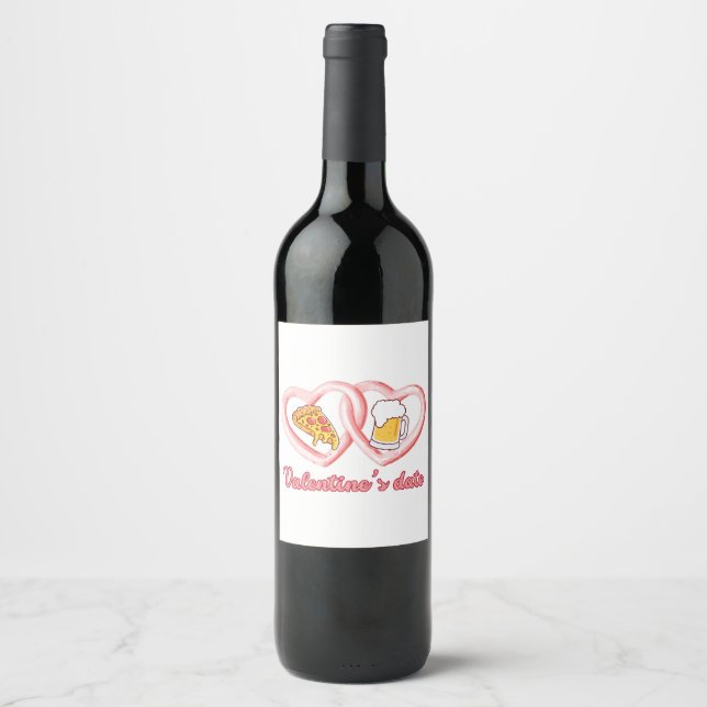 Valentine's Date Pizza BeerValentine's Date Pizza  Wine Label (Front)