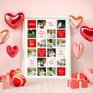 Valentine's Day 14 Photo Collage Messages for Mom Poster