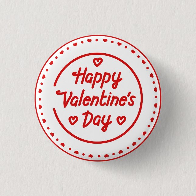 Valentine's Day 1 Inch Round Button (Front)