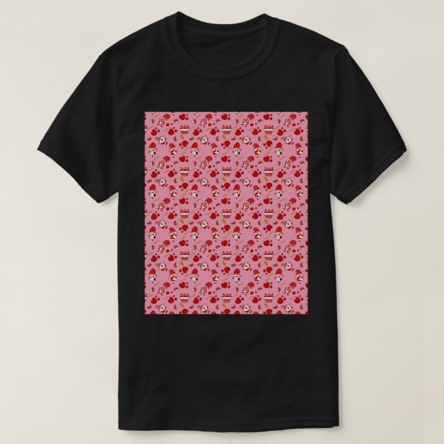Valentines Day 2022 Gnomes Hearts Pattern Graphic  T-Shirt (Design Front)