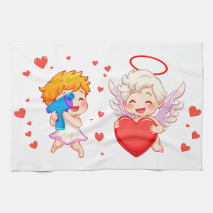 Valentine's Day 2025: Cute and Playful Angels 👼❤️ Kitchen Towel