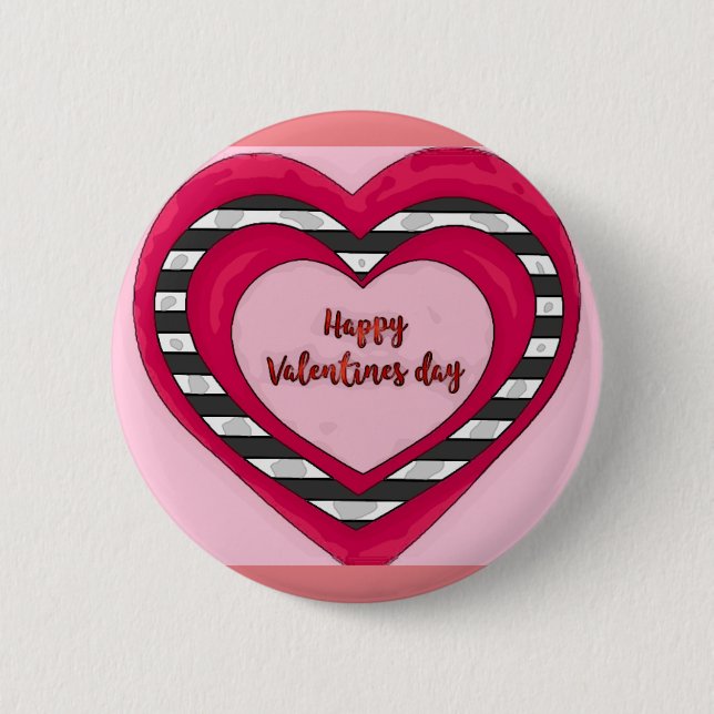 Valentine's Day  2 Inch Round Button (Front)