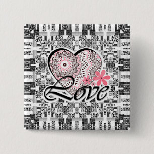 Valentine's day 2 inch square button