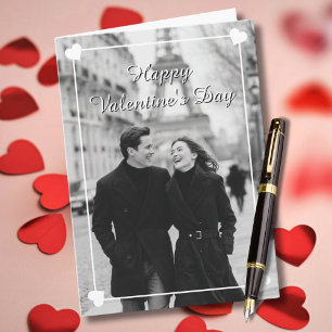 Valentine's Day 2 Photo Elegant Modern Custom Holiday Card