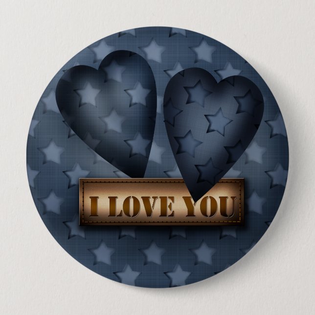 Valentine's day 4 inch round button (Front)