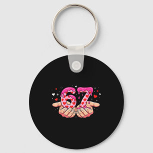 Valentine's Day 67 Hearts Six Seven Meme Love Cute Keychain