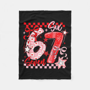 Valentine's Day 67 Six Seven Preppy Hearts Coquett Fleece Blanket