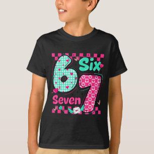 Valentine's Day 6 7 Six Seven Preppy Hearts Couple T-Shirt