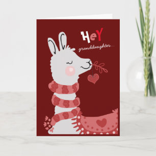 Valentine's Day A Whole Llama Love granddaughter Holiday Card